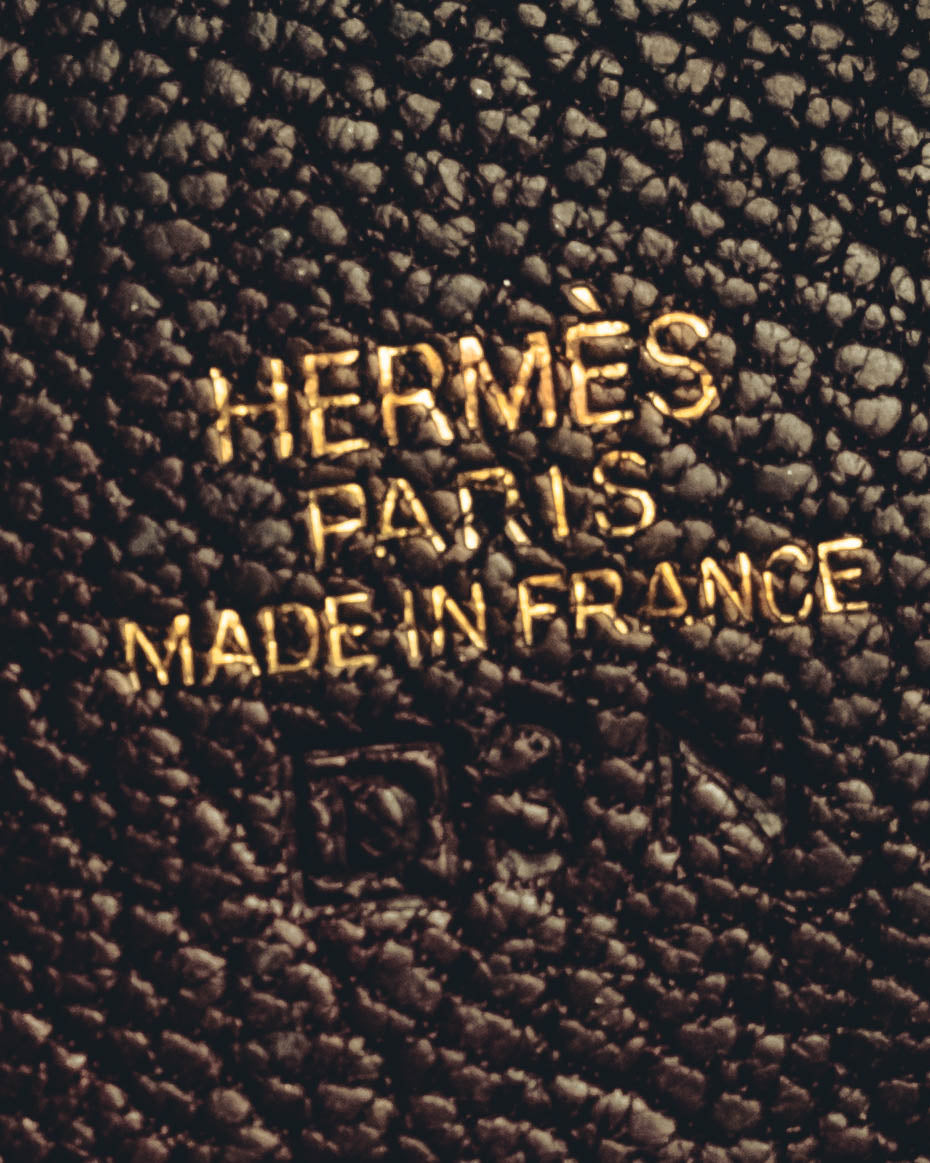 "Hermès" 00's Burgundy pebbled leather coin purse
