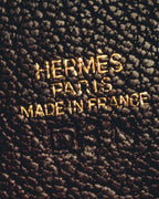 "Hermès" 00's Burgundy pebbled leather coin purse