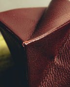 "Hermès" 00's Burgundy pebbled leather coin purse