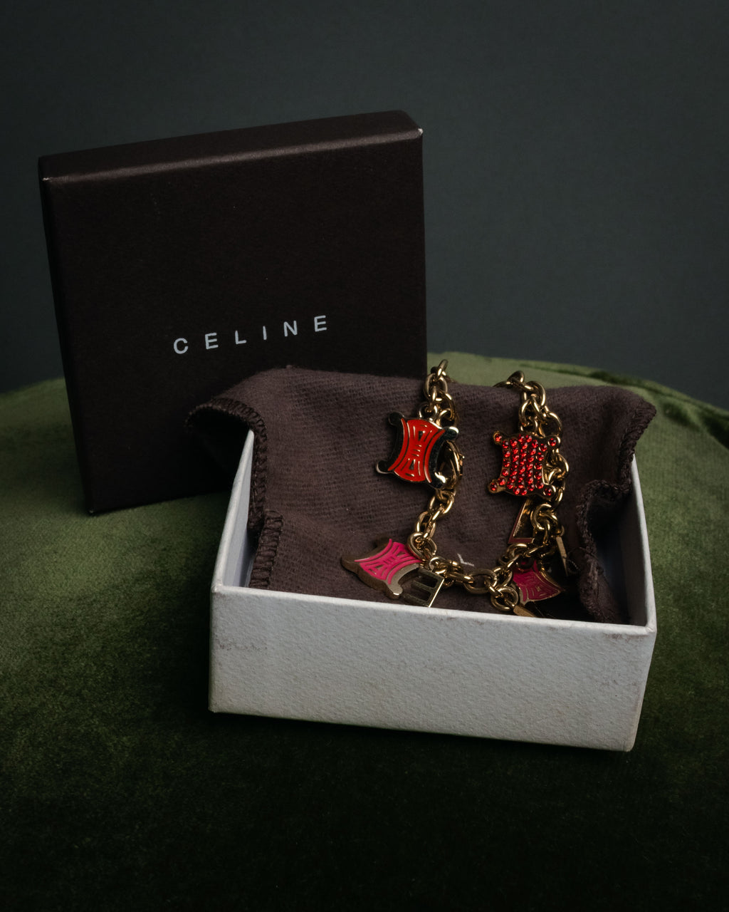 “CELINE” 00’s Charm logo chain bracelet