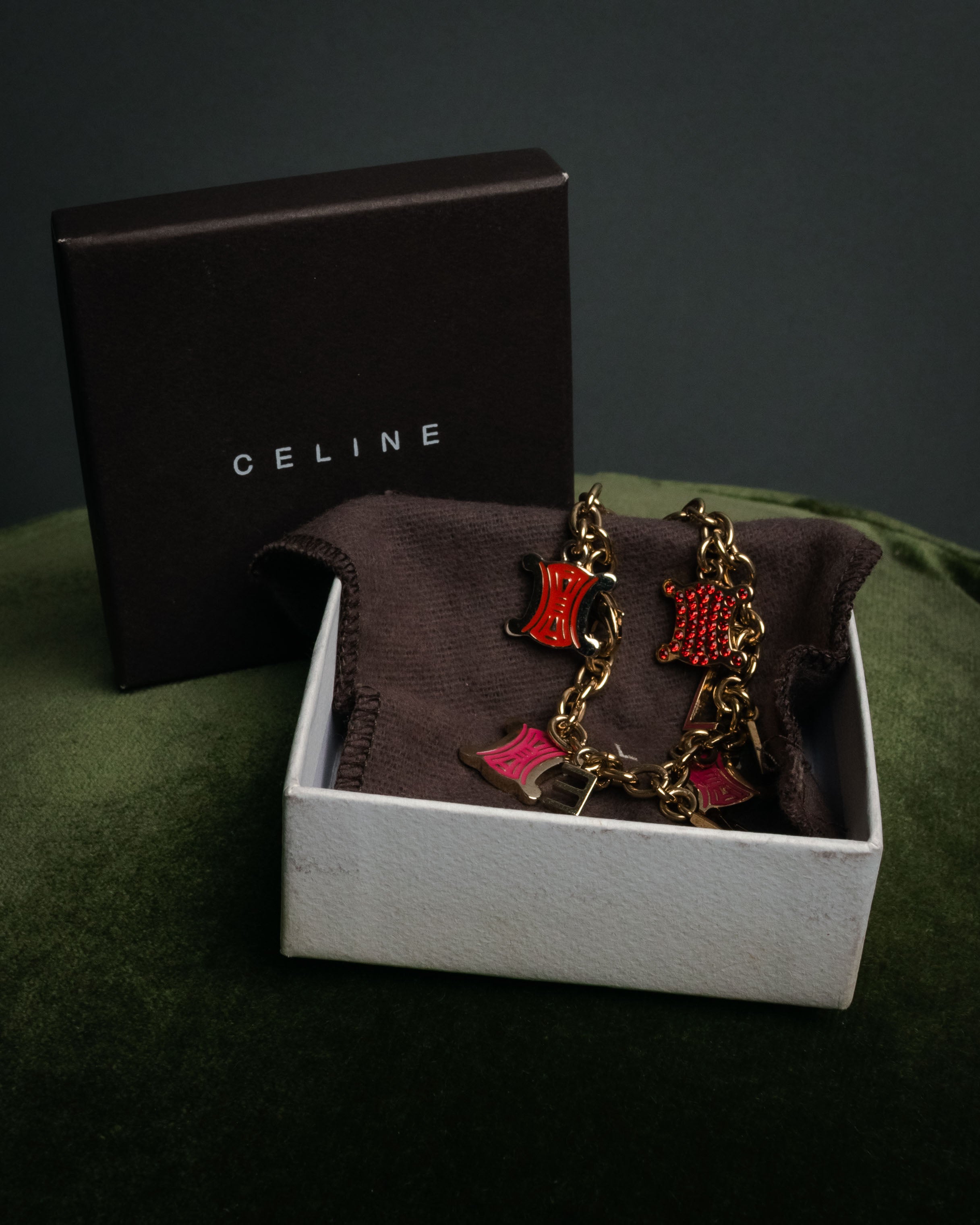 “CELINE” 00’s Charm logo chain bracelet