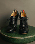 -SPECIAL- “Thom Browne” 2010’s- pebbled leather wingtip lace-up heels