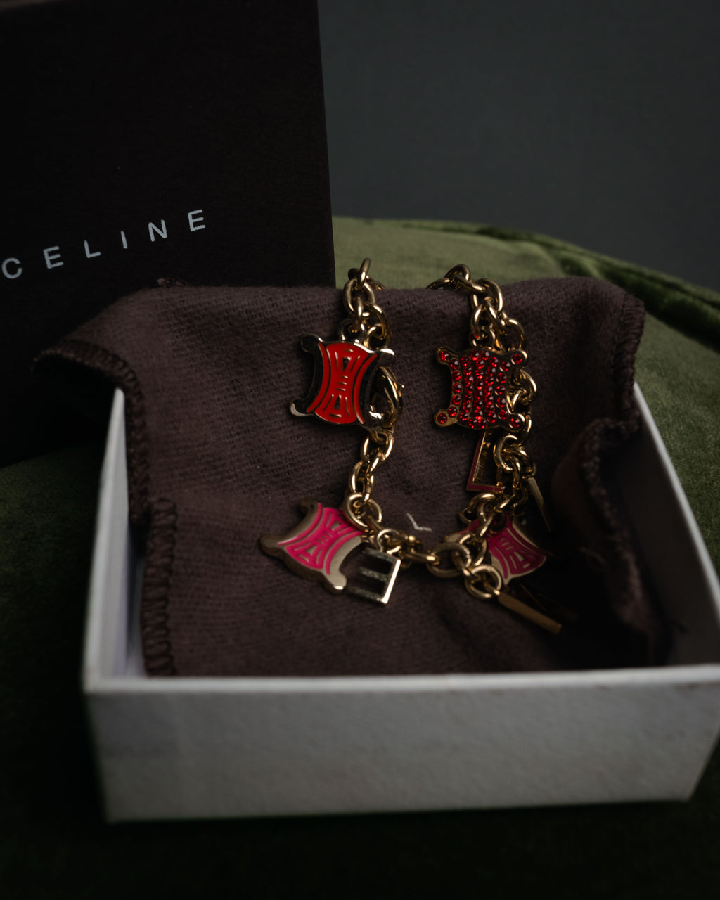 “CELINE” 00’s Charm logo chain bracelet