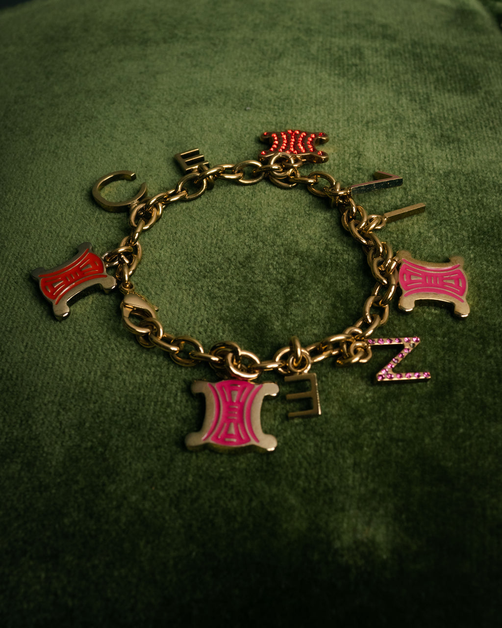 “CELINE” 00’s Charm logo chain bracelet