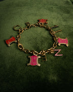 “CELINE” 00’s Charm logo chain bracelet