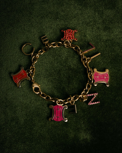 “CELINE” 00’s Charm logo chain bracelet