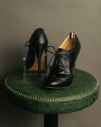 -SPECIAL- “Thom Browne” 2010’s- pebbled leather wingtip lace-up heels
