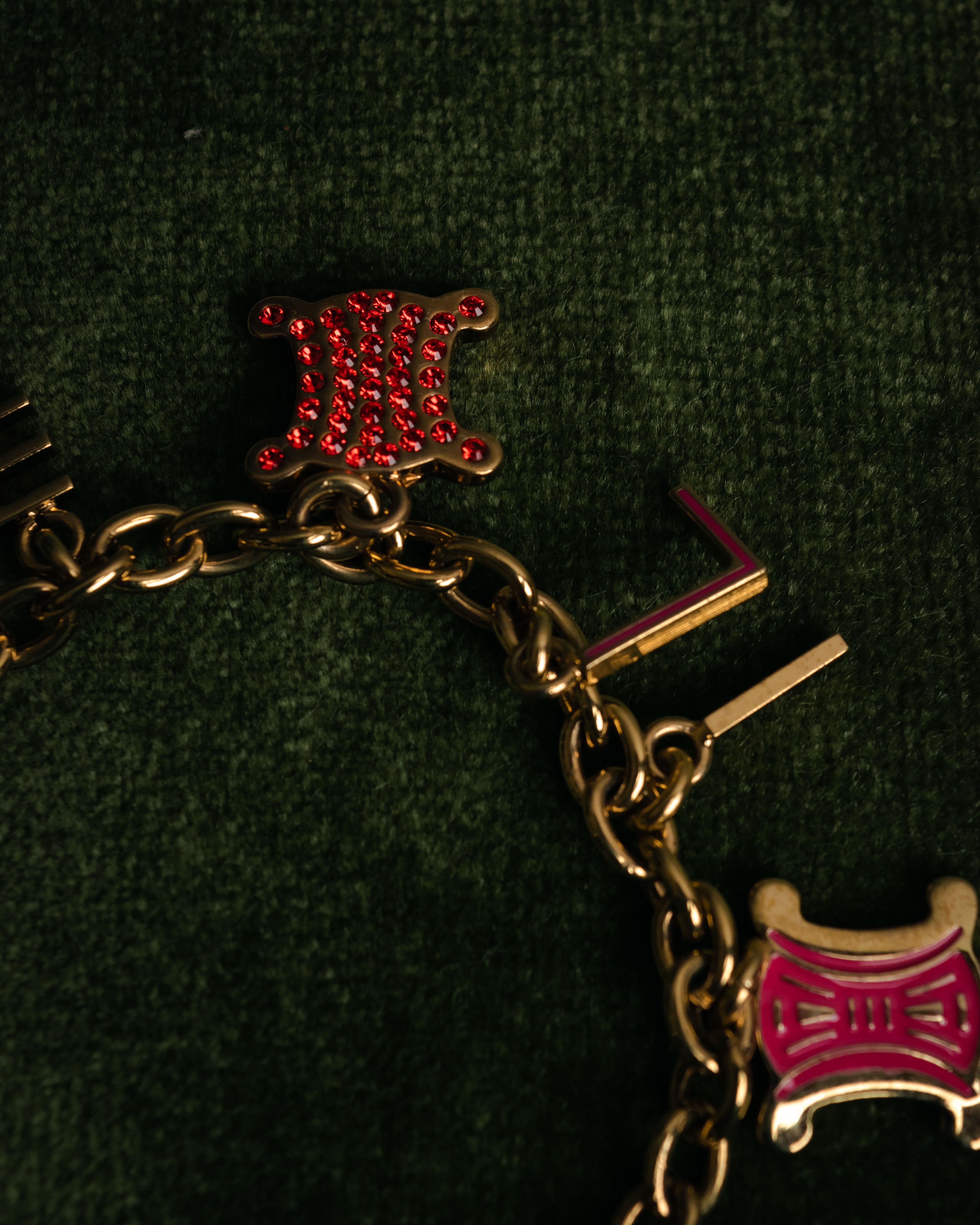 “CELINE” 00’s Charm logo chain bracelet