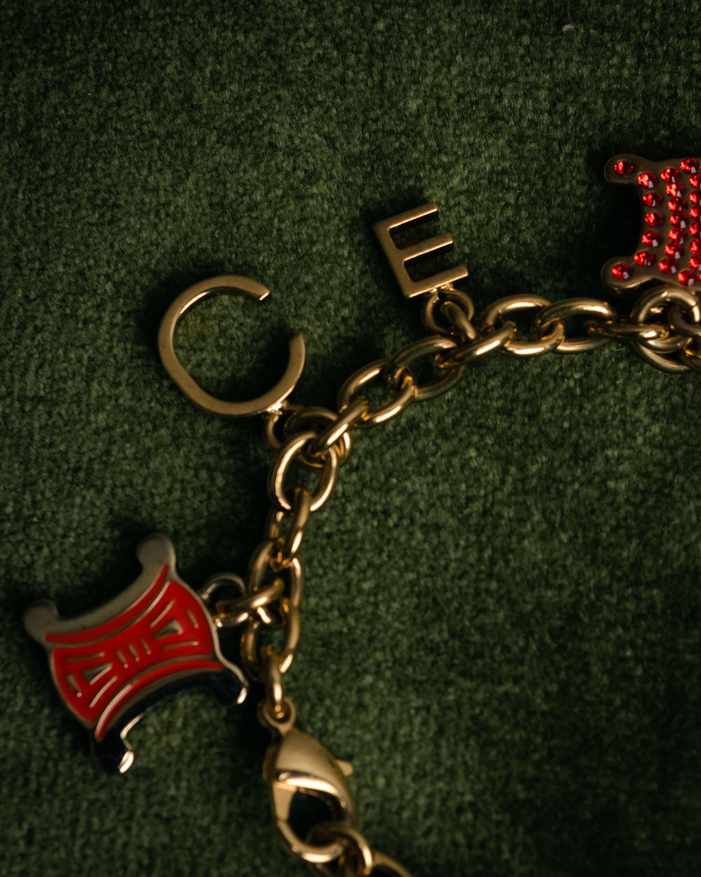 “CELINE” 00’s Charm logo chain bracelet
