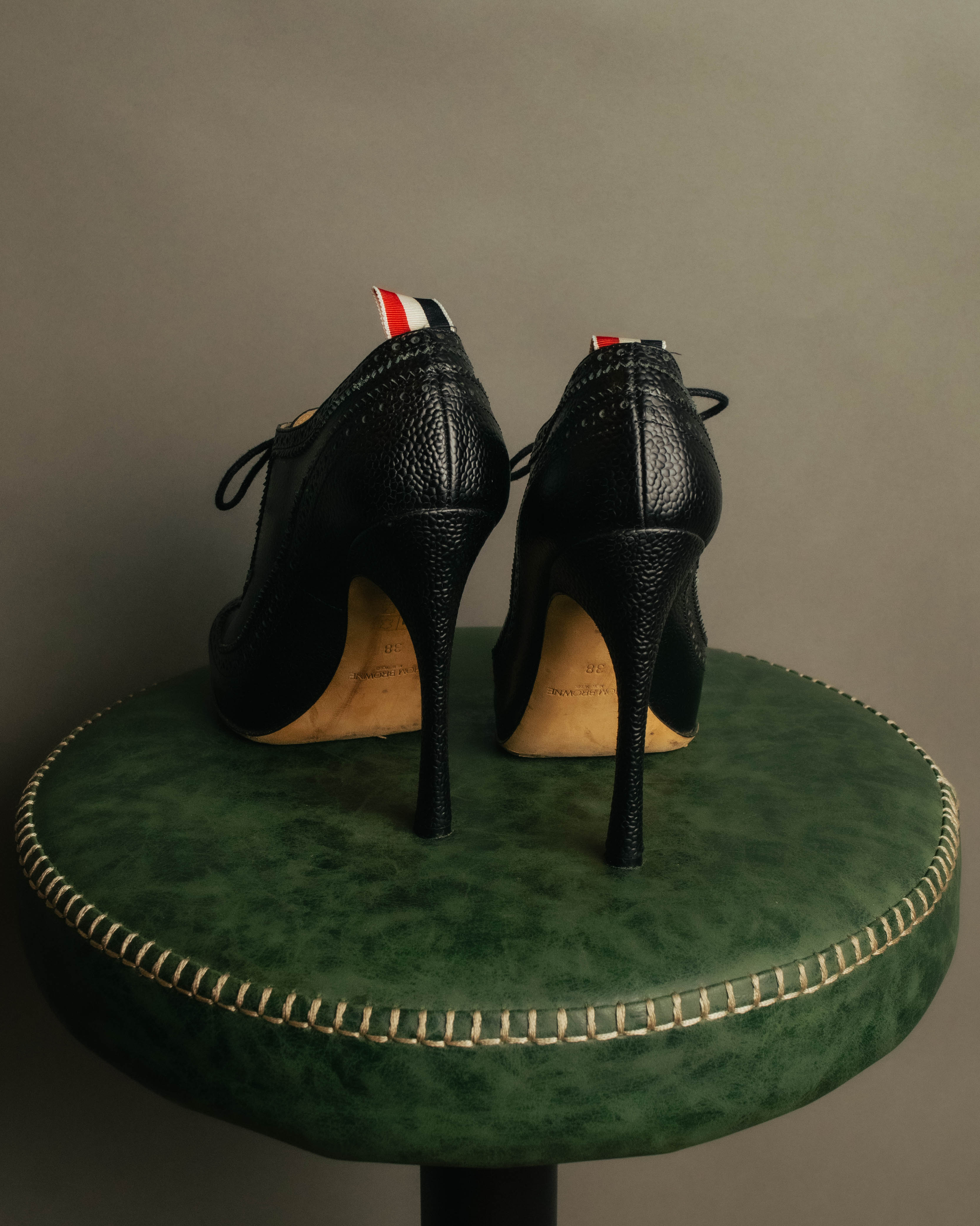 SPECIAL- “Thom Browne” 2010's- pebbled leather wingtip lace-up
