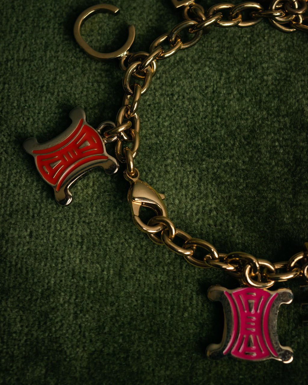 “CELINE” 00’s Charm logo chain bracelet