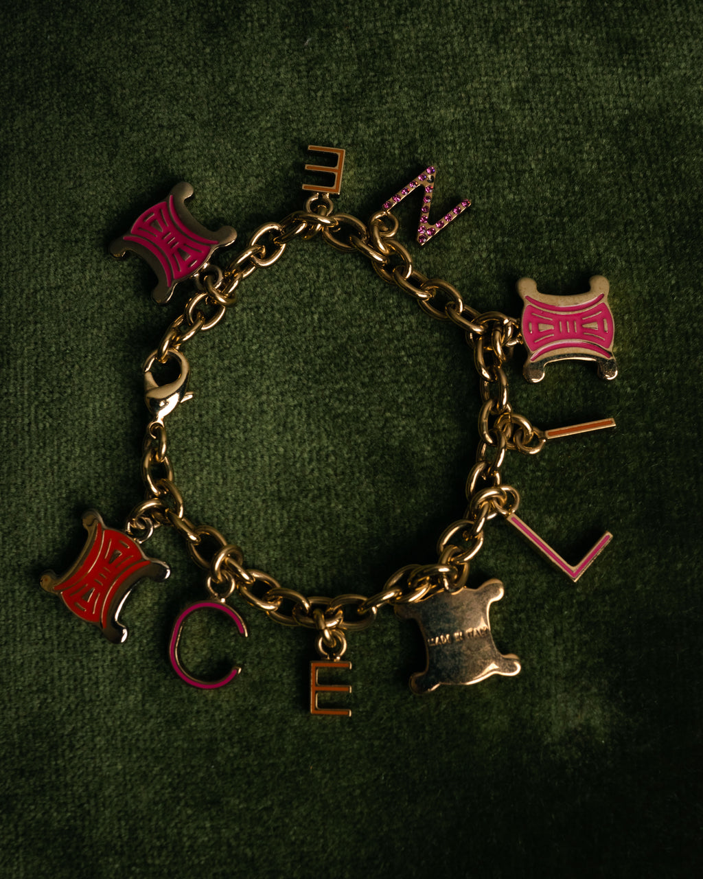 “CELINE” 00’s Charm logo chain bracelet