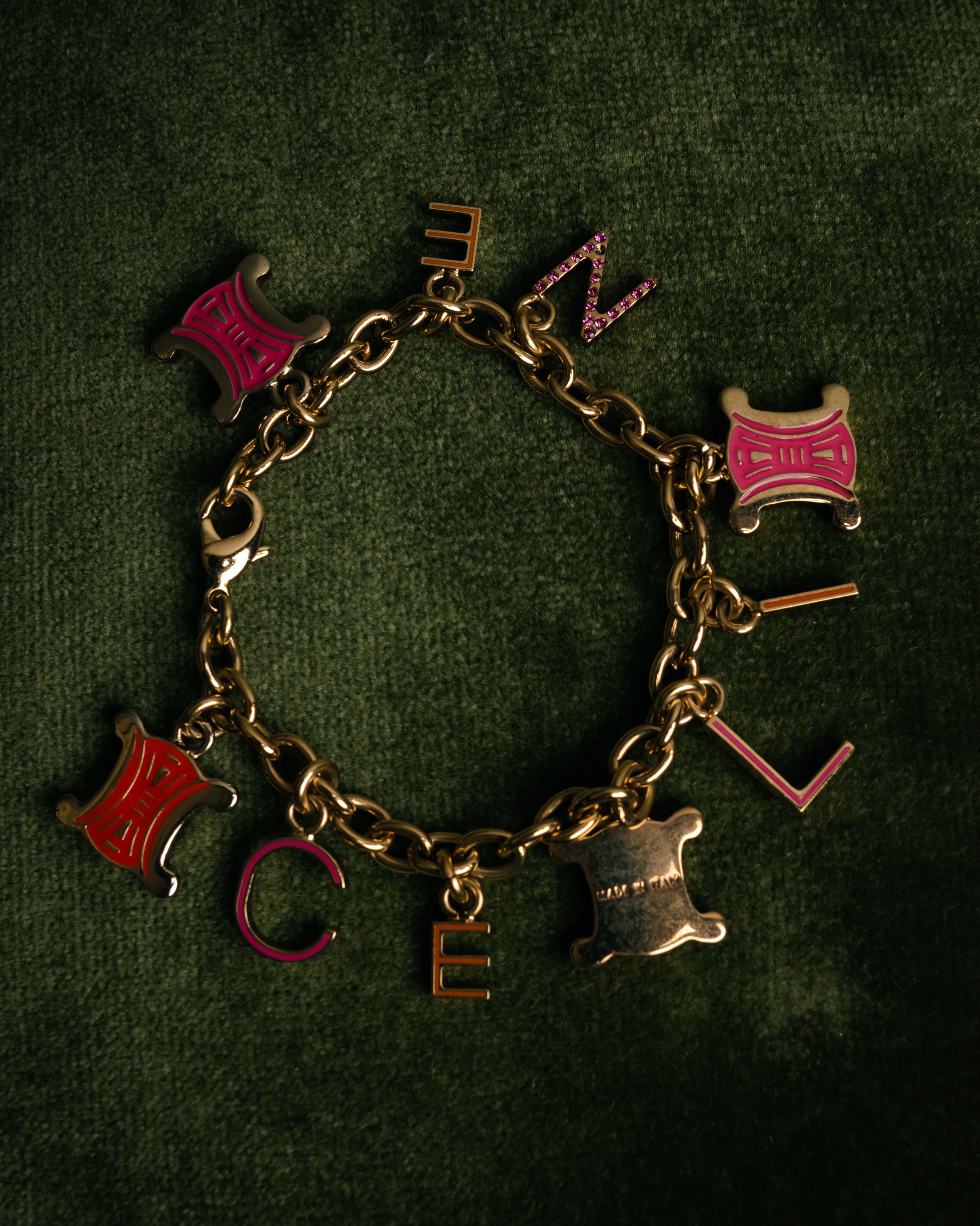 “CELINE” 00’s Charm logo chain bracelet