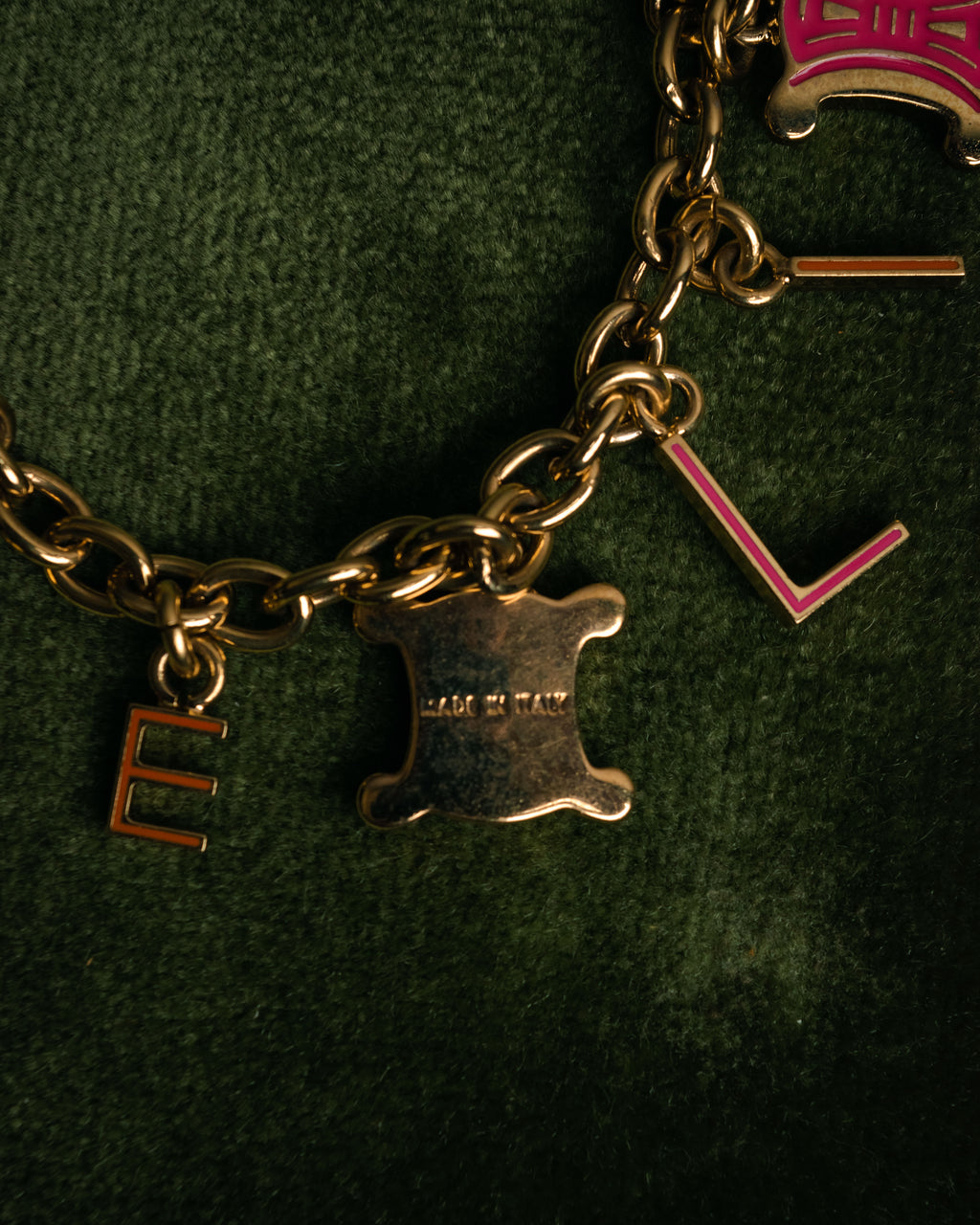 “CELINE” 00’s Charm logo chain bracelet