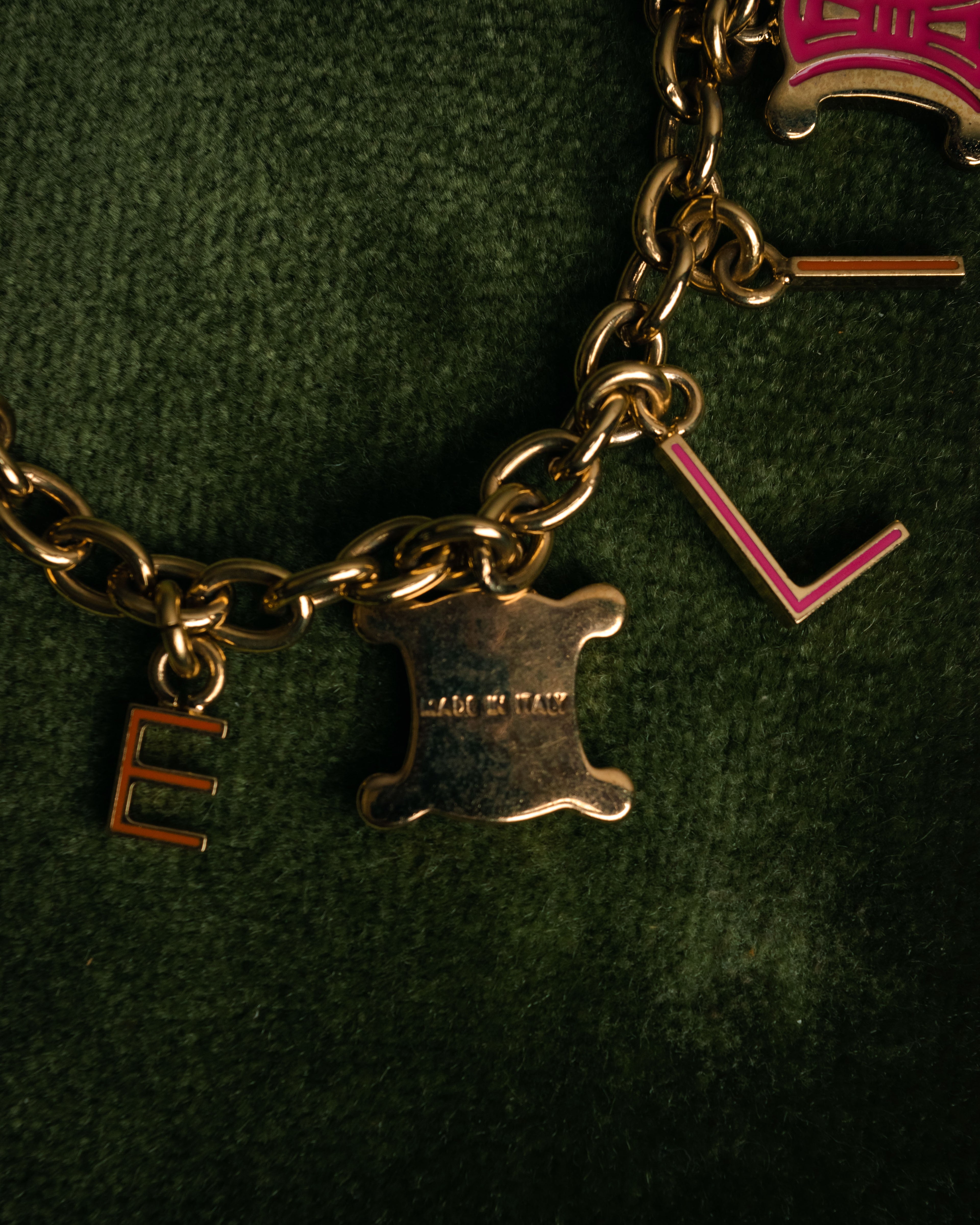 “CELINE” 00’s Charm logo chain bracelet
