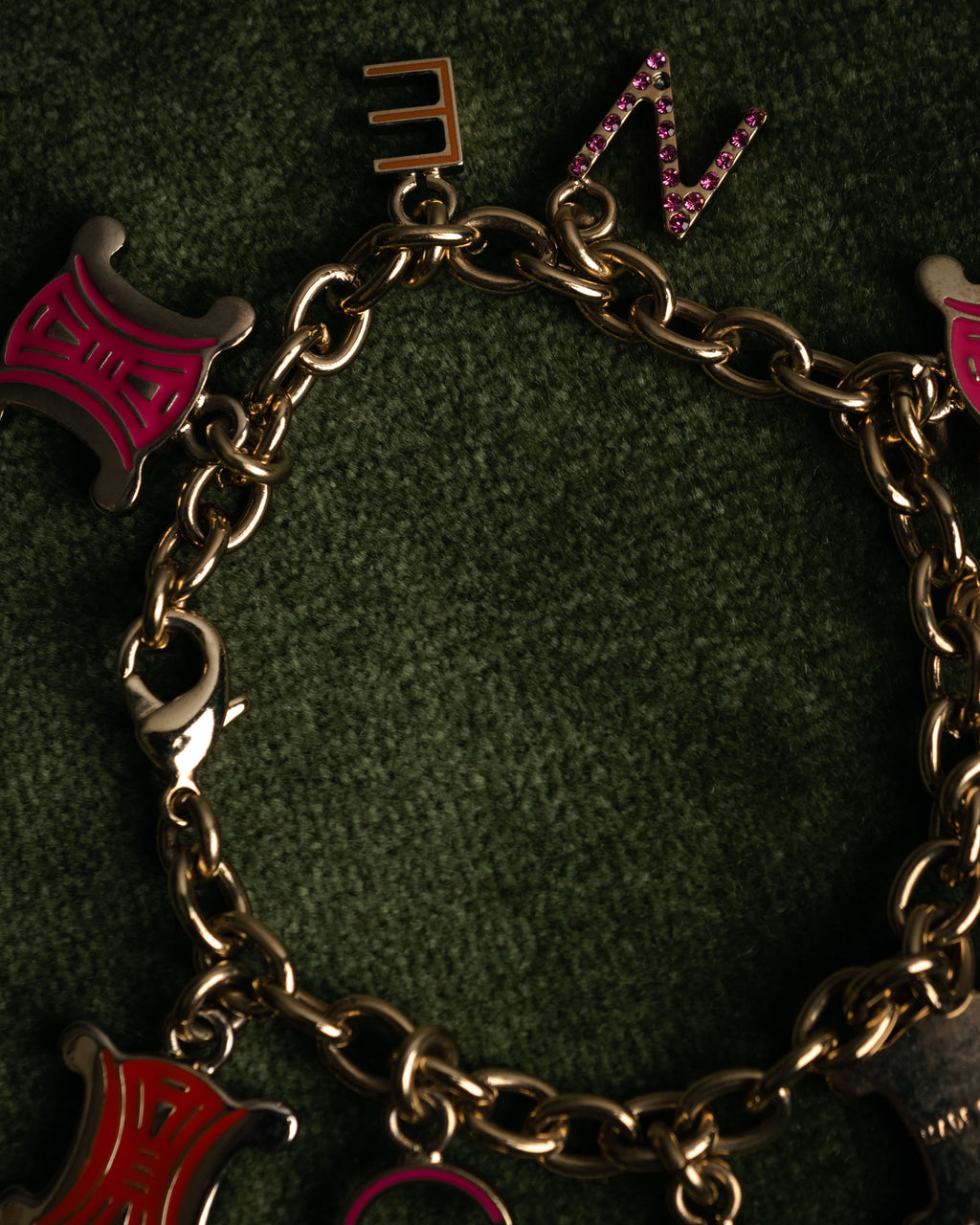 “CELINE” 00’s Charm logo chain bracelet