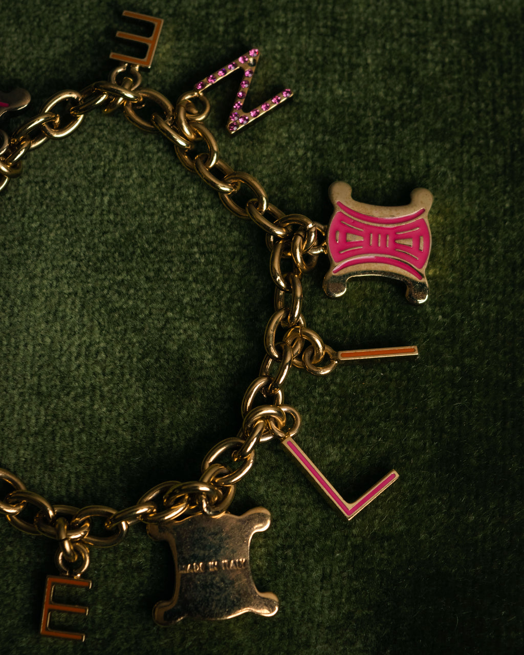 “CELINE” 00’s Charm logo chain bracelet