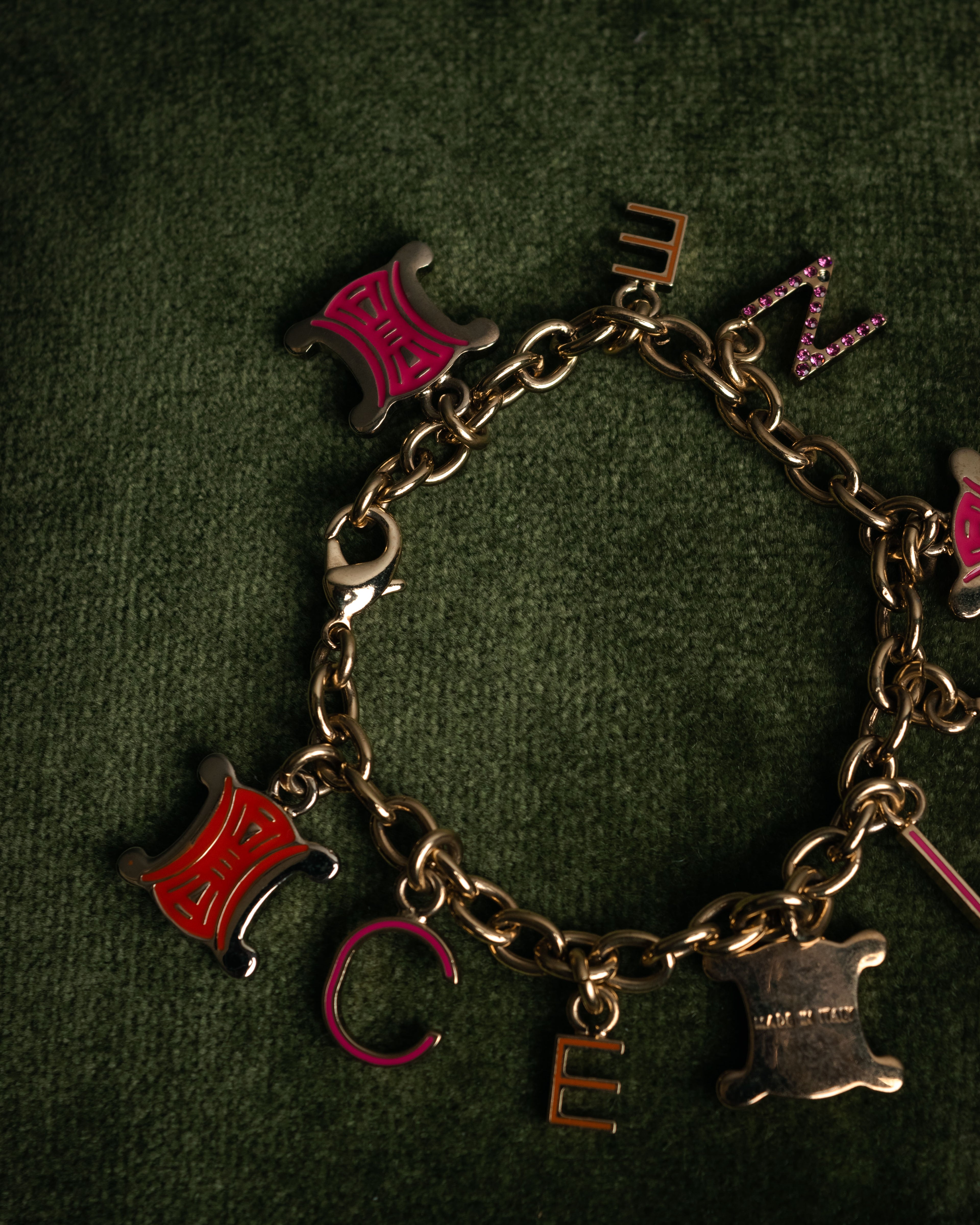 “CELINE” 00’s Charm logo chain bracelet