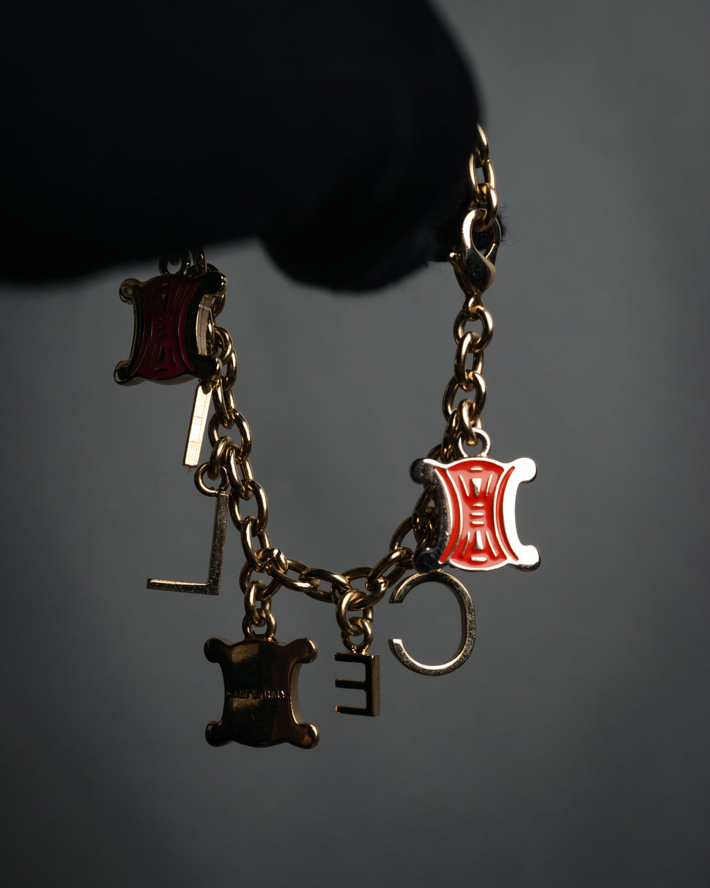 “CELINE” 00’s Charm logo chain bracelet