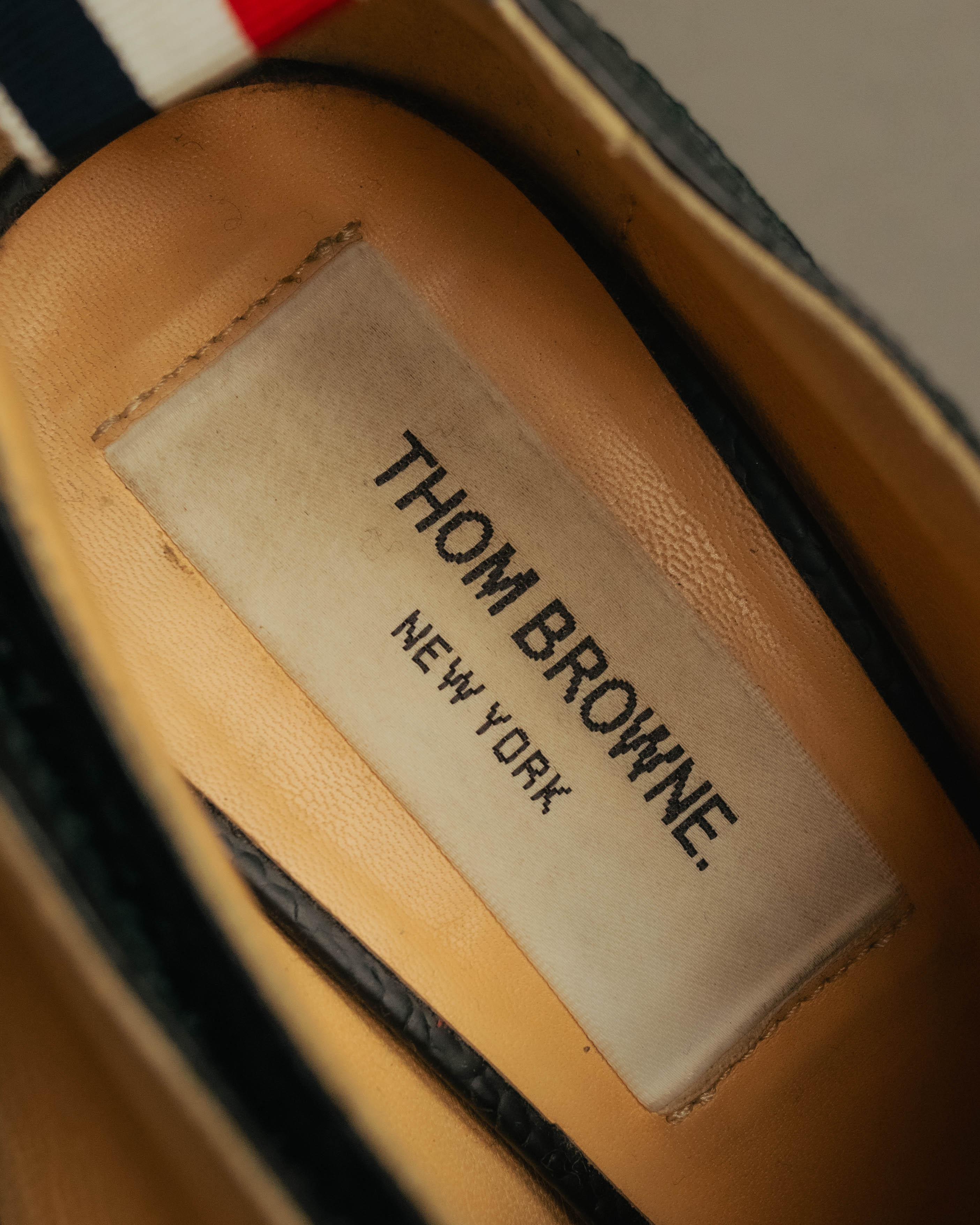 -SPECIAL- “Thom Browne” 2010’s- pebbled leather wingtip lace-up heels