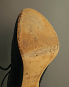 -SPECIAL- “Thom Browne” 2010’s- pebbled leather wingtip lace-up heels