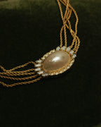 -SPECIAL- “Christian Dior” 80’s-90’s Pearl cabochon multi chain necklace