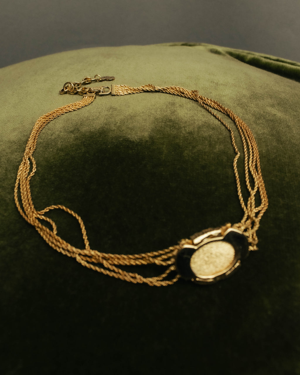 -SPECIAL- “Christian Dior” 80’s-90’s Pearl cabochon multi chain necklace