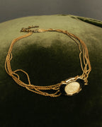 -SPECIAL- “Christian Dior” 80’s-90’s Pearl cabochon multi chain necklace