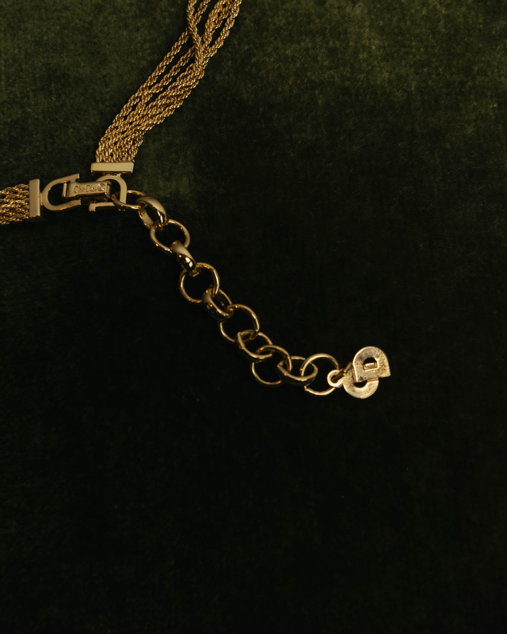 -SPECIAL- “Christian Dior” 80’s-90’s Pearl cabochon multi chain necklace