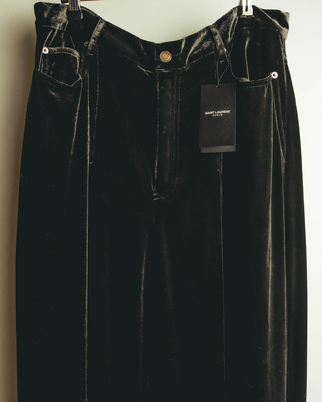 –SPECIAL– "SAINT LAURENT" 2023's Pleated velvet extreme flare pants