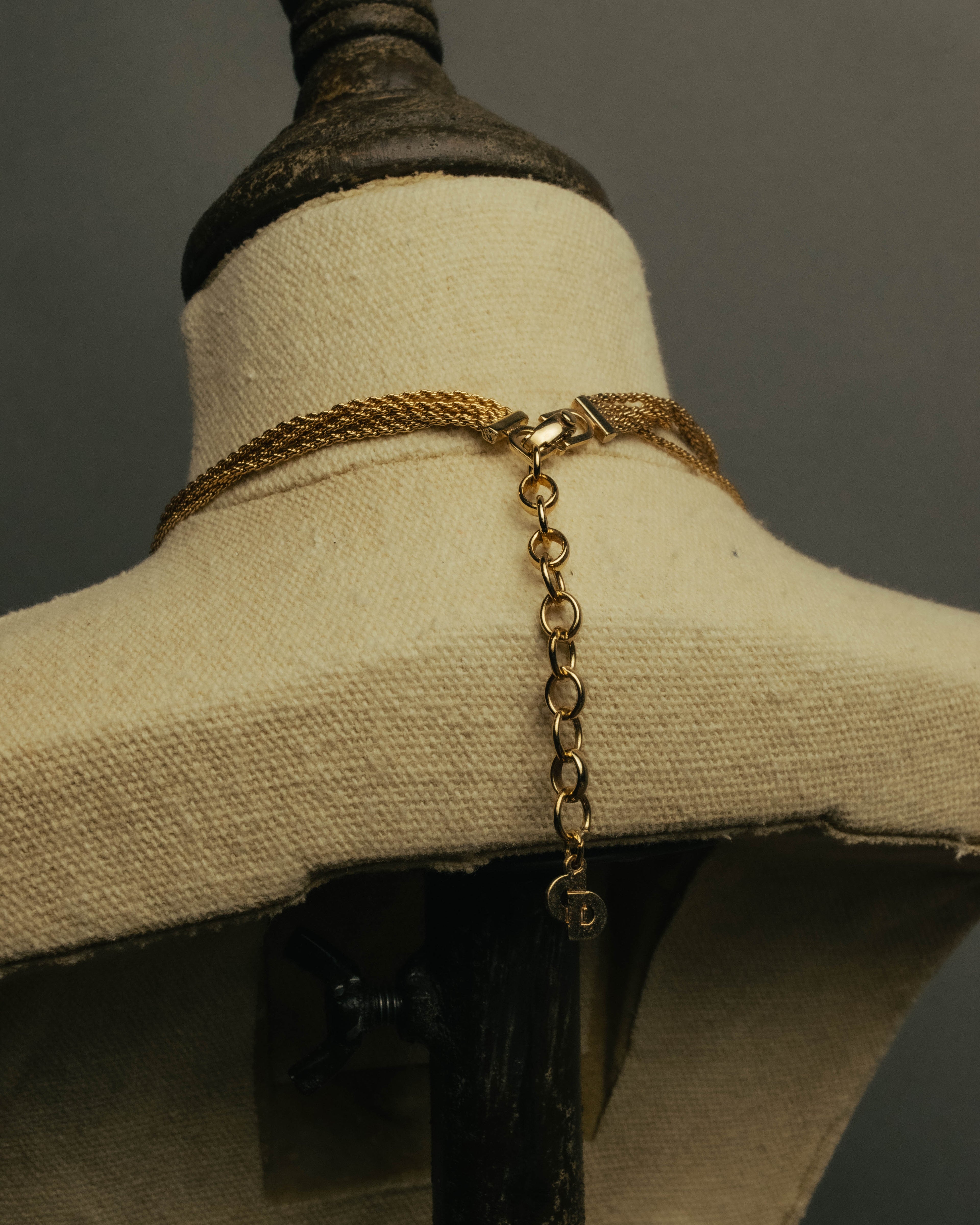 -SPECIAL- “Christian Dior” 80’s-90’s Pearl cabochon multi chain necklace