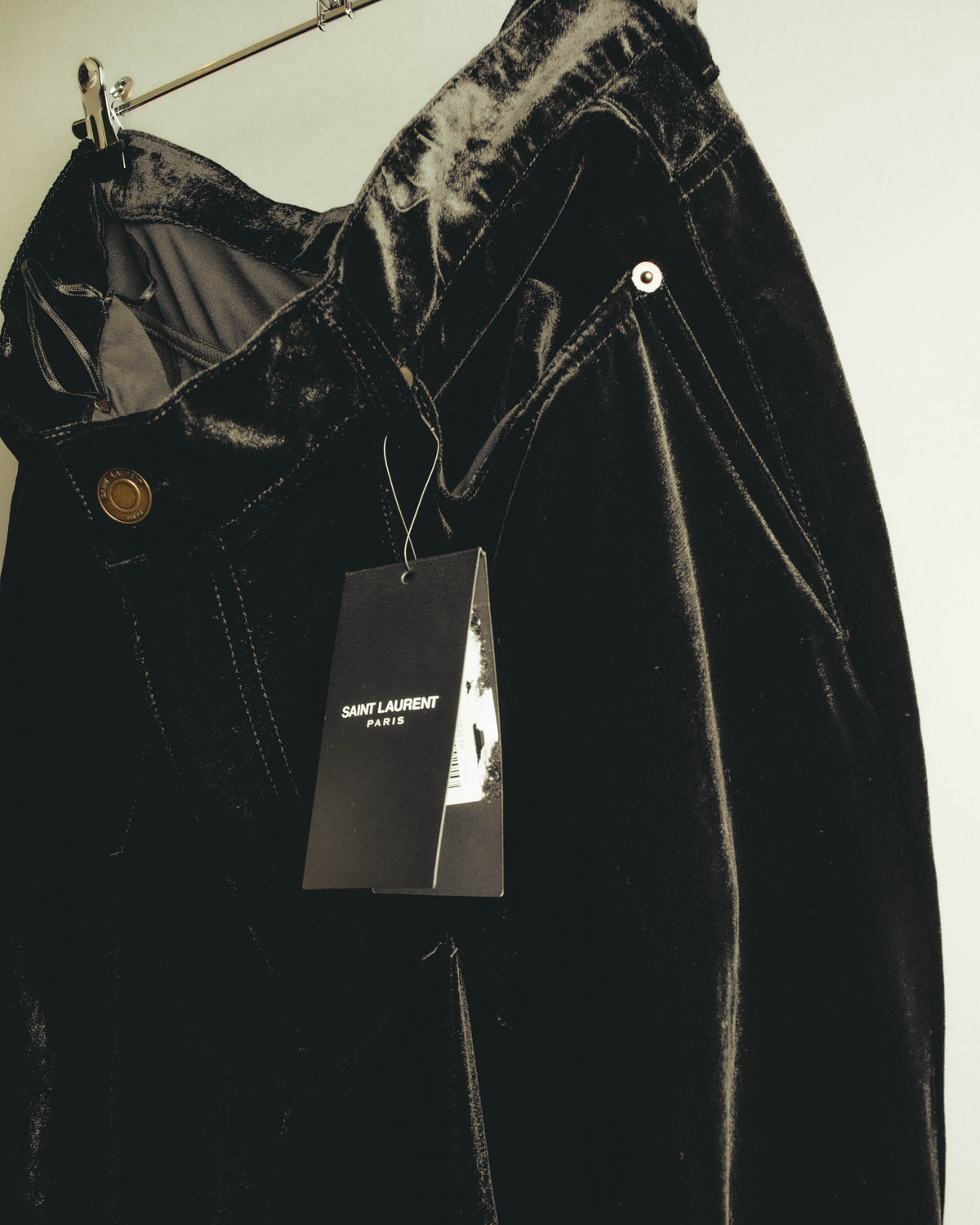 –SPECIAL– "SAINT LAURENT" 2023's Pleated velvet extreme flare pants