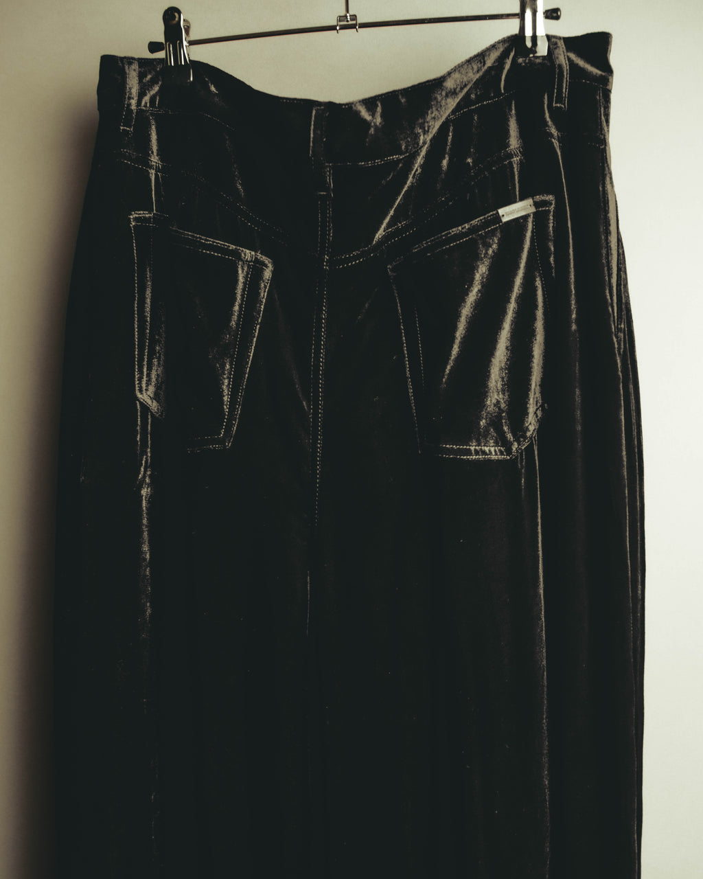 –SPECIAL– "SAINT LAURENT" 2023's Pleated velvet extreme flare pants