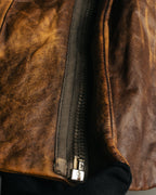 -SPECIAL- “Rick Owens” 00’s Washed lamb leather rib sleeve jacket