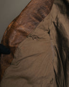-SPECIAL- “Rick Owens” 00’s Washed lamb leather rib sleeve jacket