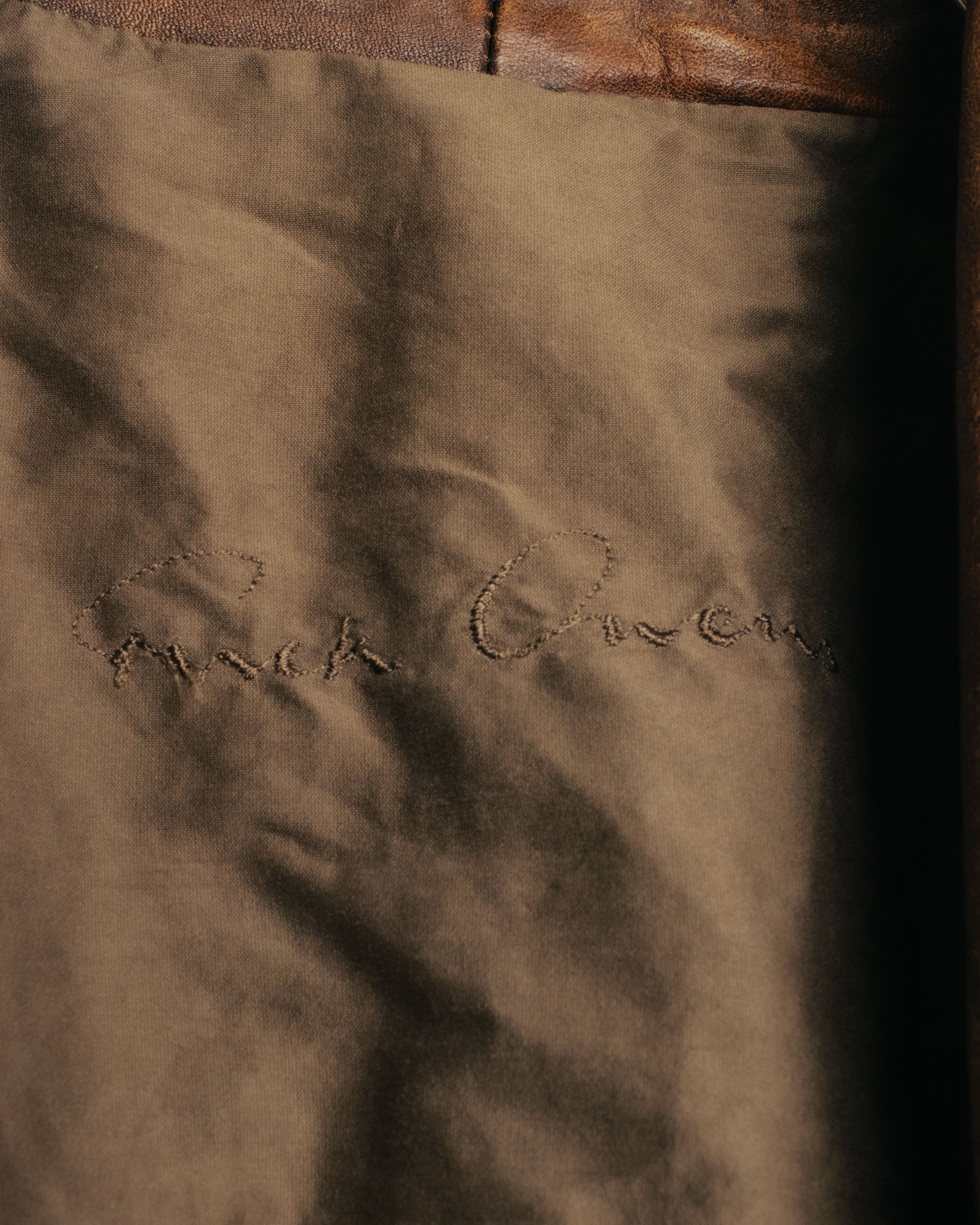 -SPECIAL- “Rick Owens” 00’s Washed lamb leather rib sleeve jacket