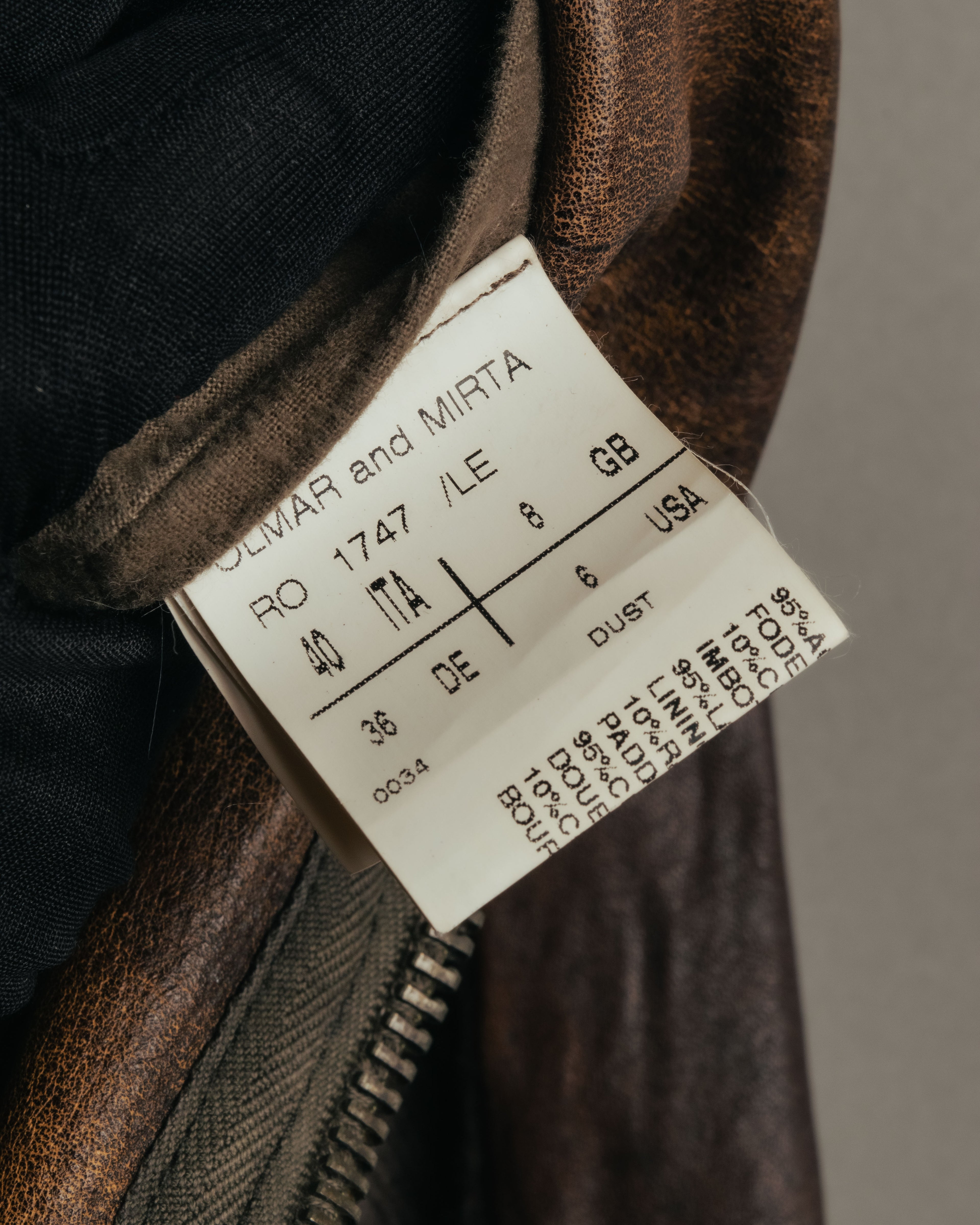 -SPECIAL- “Rick Owens” 00’s Washed lamb leather rib sleeve jacket