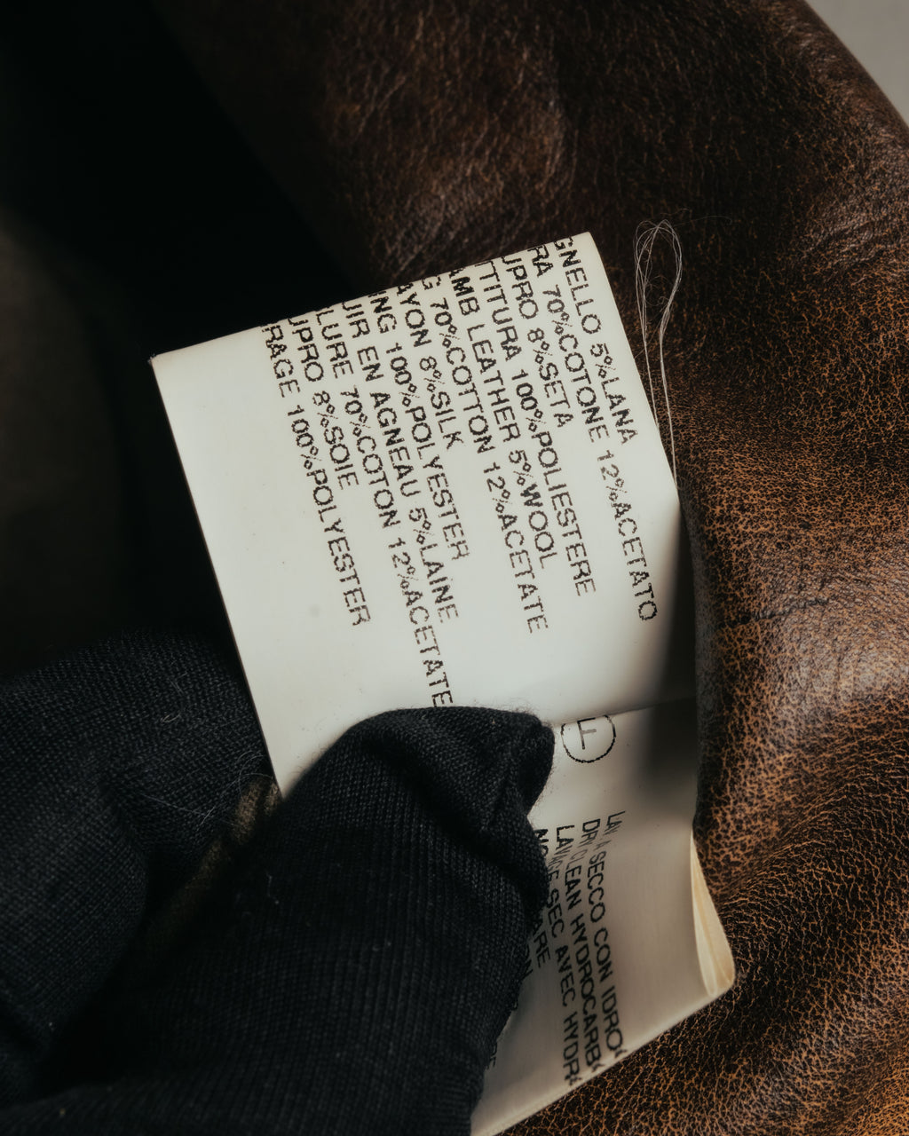 -SPECIAL- “Rick Owens” 00’s Washed lamb leather rib sleeve jacket