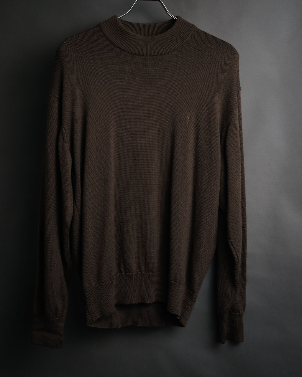 “Yves Saint Laurent” 90’s Mock neck wool knit sweater