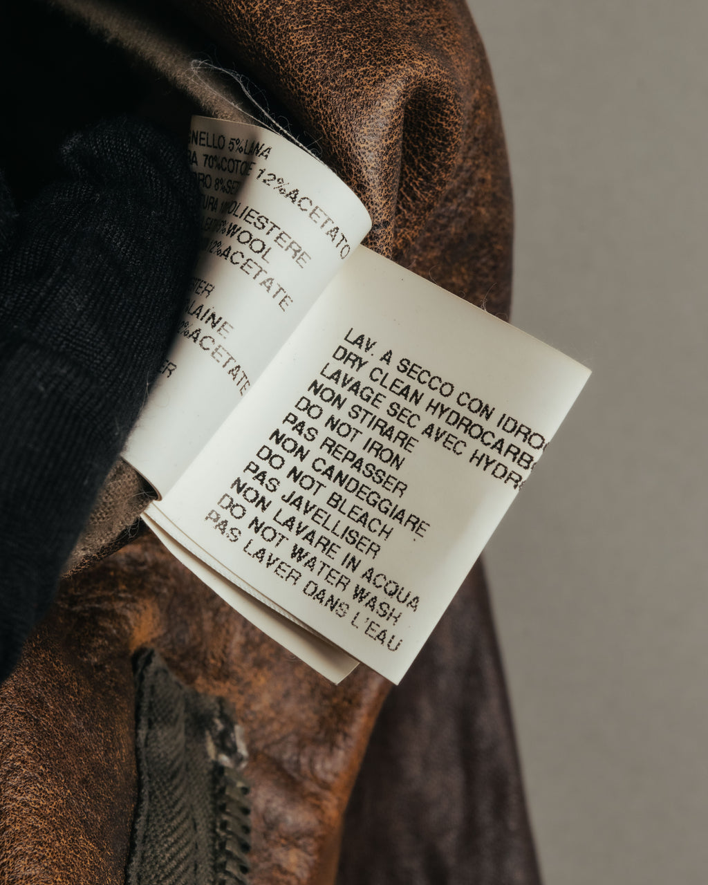 -SPECIAL- “Rick Owens” 00’s Washed lamb leather rib sleeve jacket