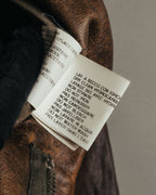 -SPECIAL- “Rick Owens” 00’s Washed lamb leather rib sleeve jacket