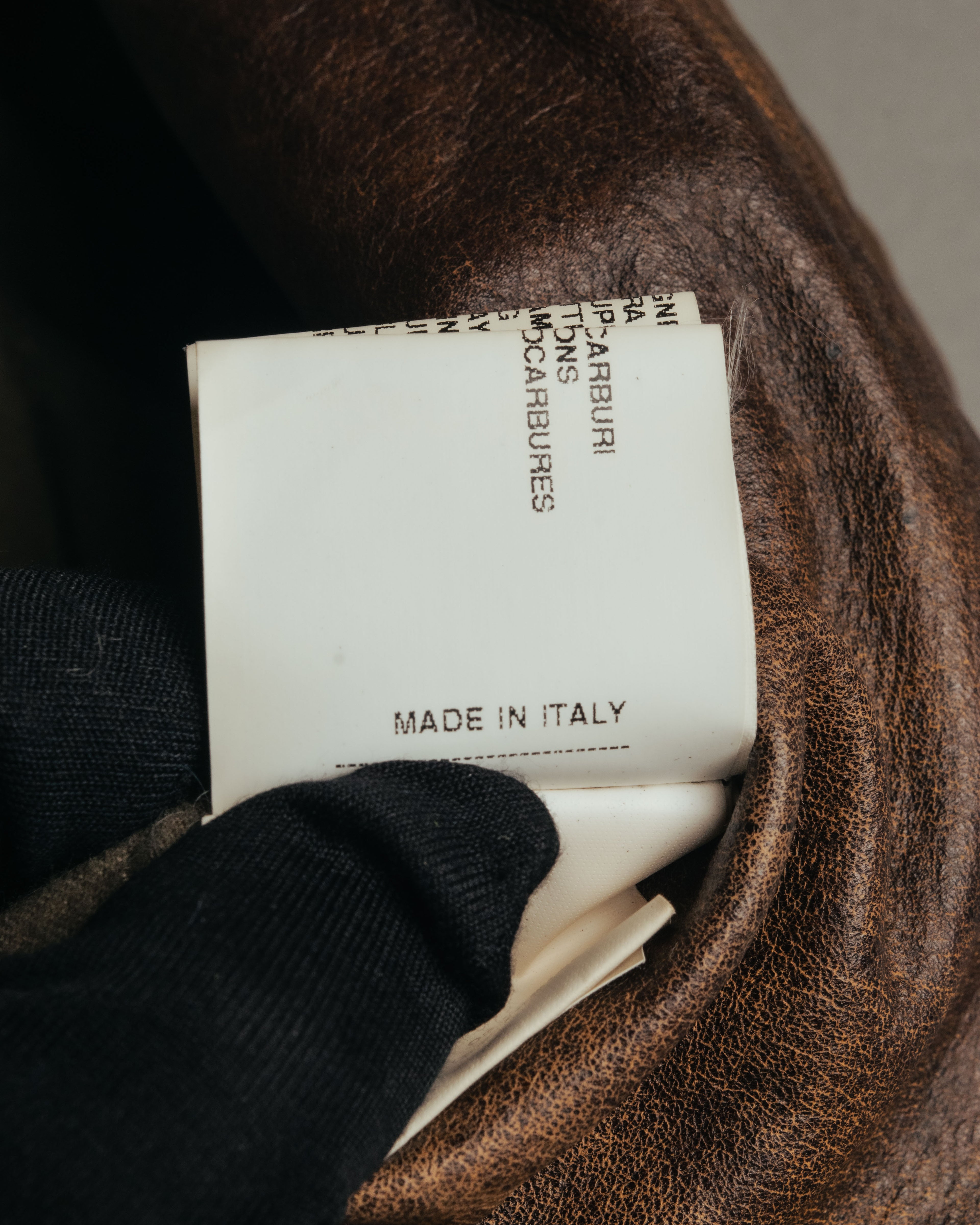 -SPECIAL- “Rick Owens” 00’s Washed lamb leather rib sleeve jacket