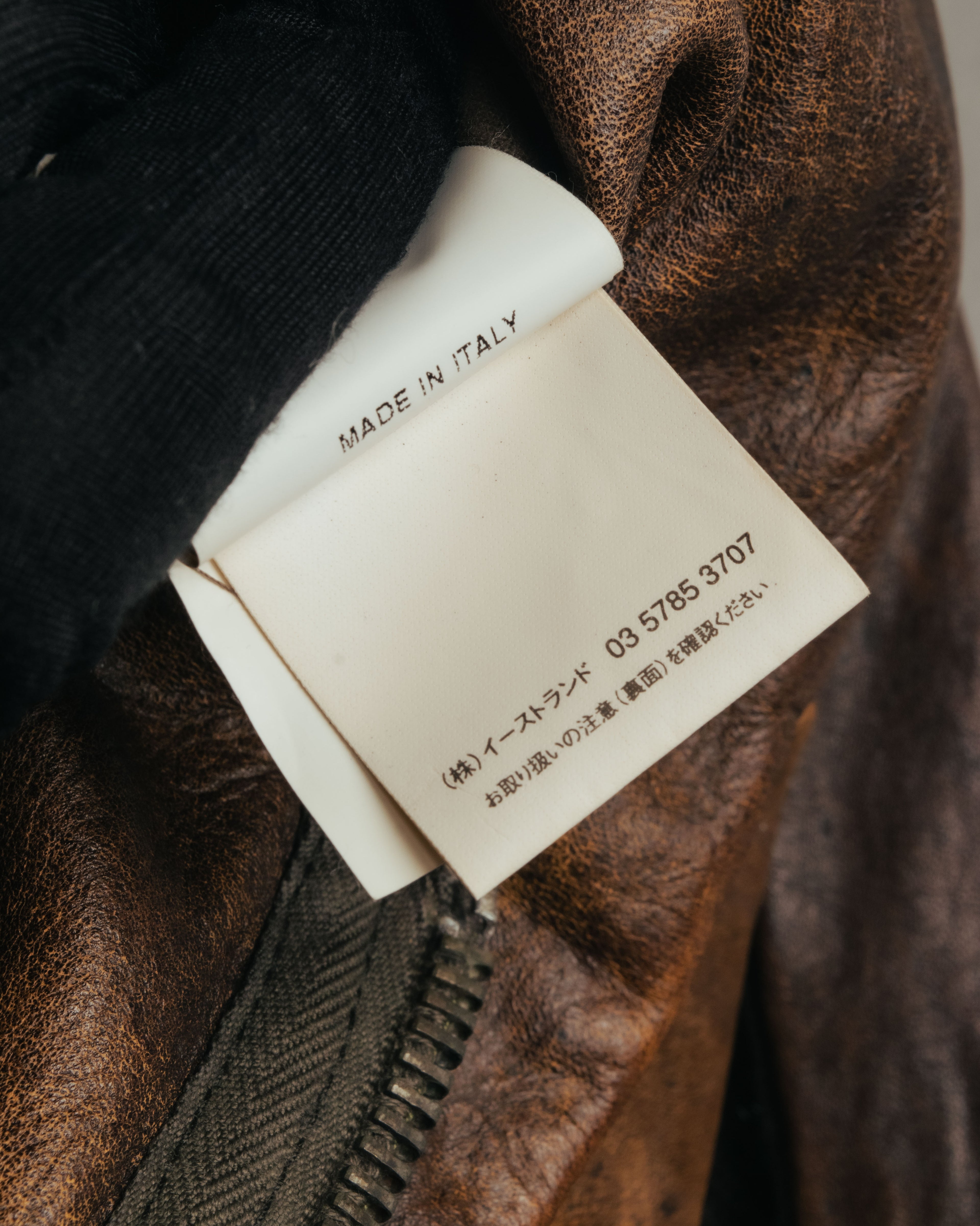 -SPECIAL- “Rick Owens” 00’s Washed lamb leather rib sleeve jacket
