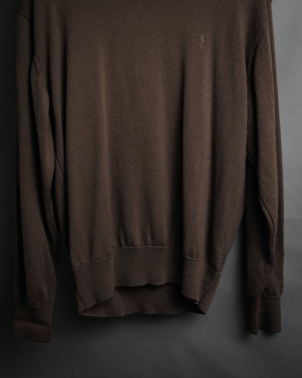 “Yves Saint Laurent” 90’s Mock neck wool knit sweater