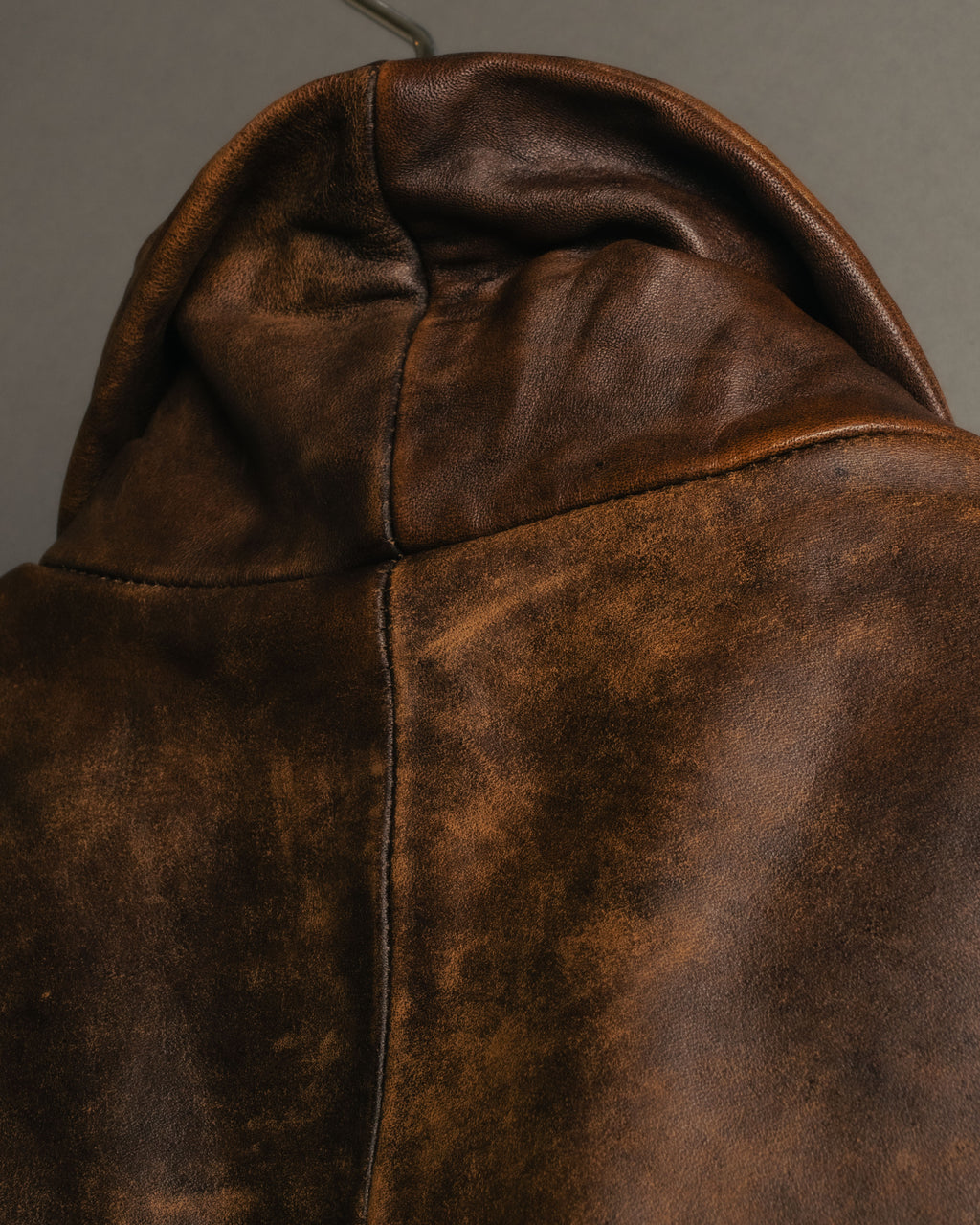 -SPECIAL- “Rick Owens” 00’s Washed lamb leather rib sleeve jacket