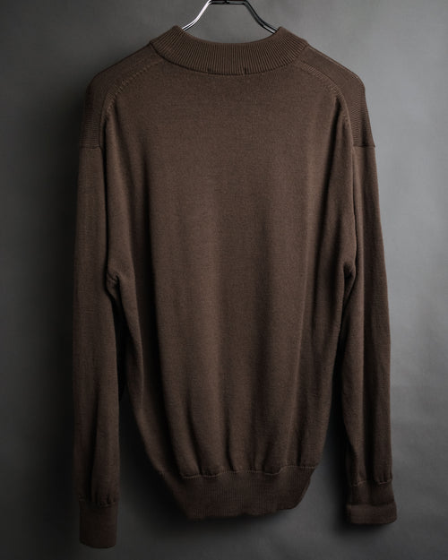 “Yves Saint Laurent” 90’s Mock neck wool knit sweater