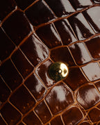 -SPECIAL- “GUCCI” 70’s Crocodile tiger eye clasp shoulder bag