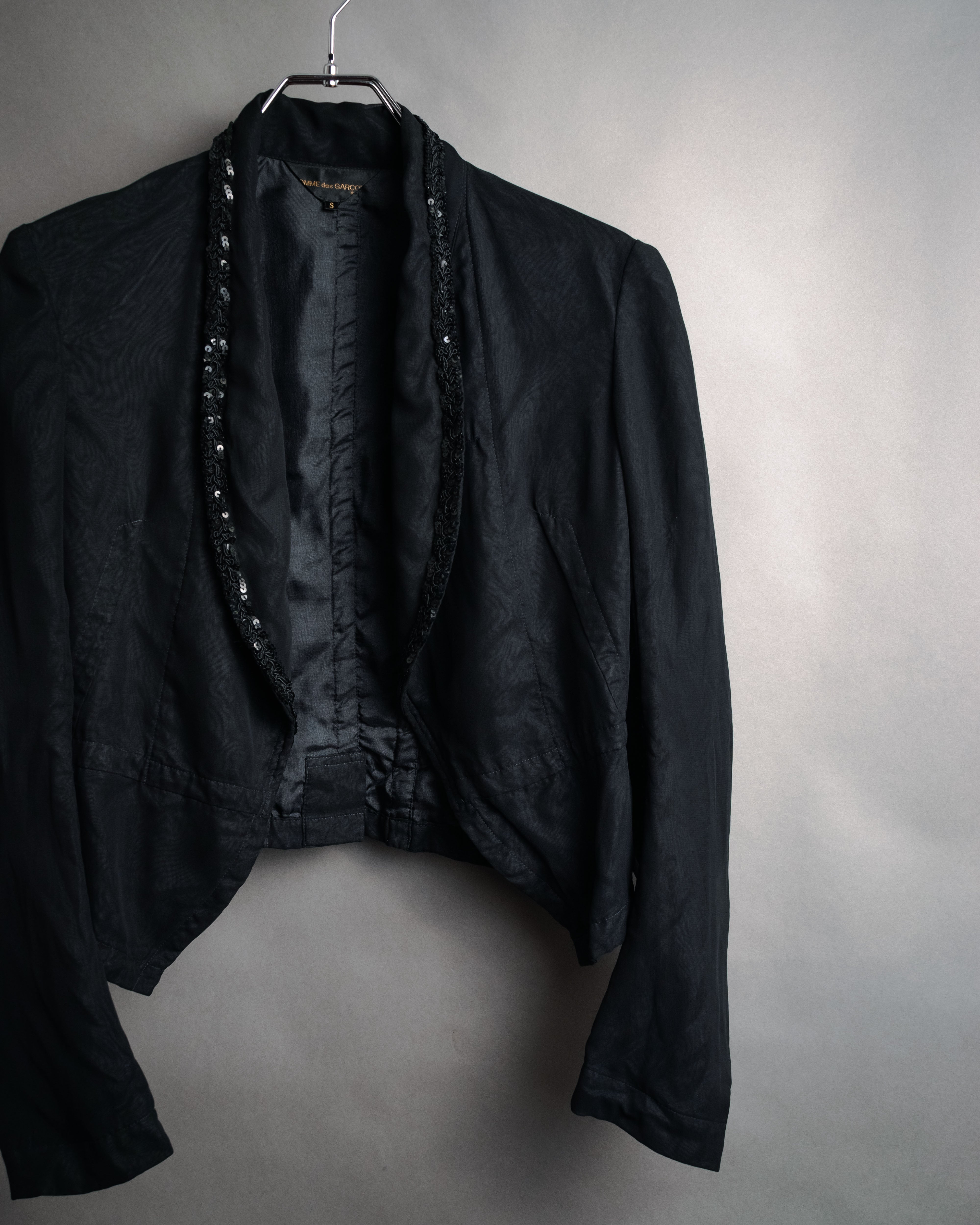 COMME des GARÇONS クロップドジャケット S 黒 COMME des GARCONS (コム デ ギャルソン) - クロップドジャケット