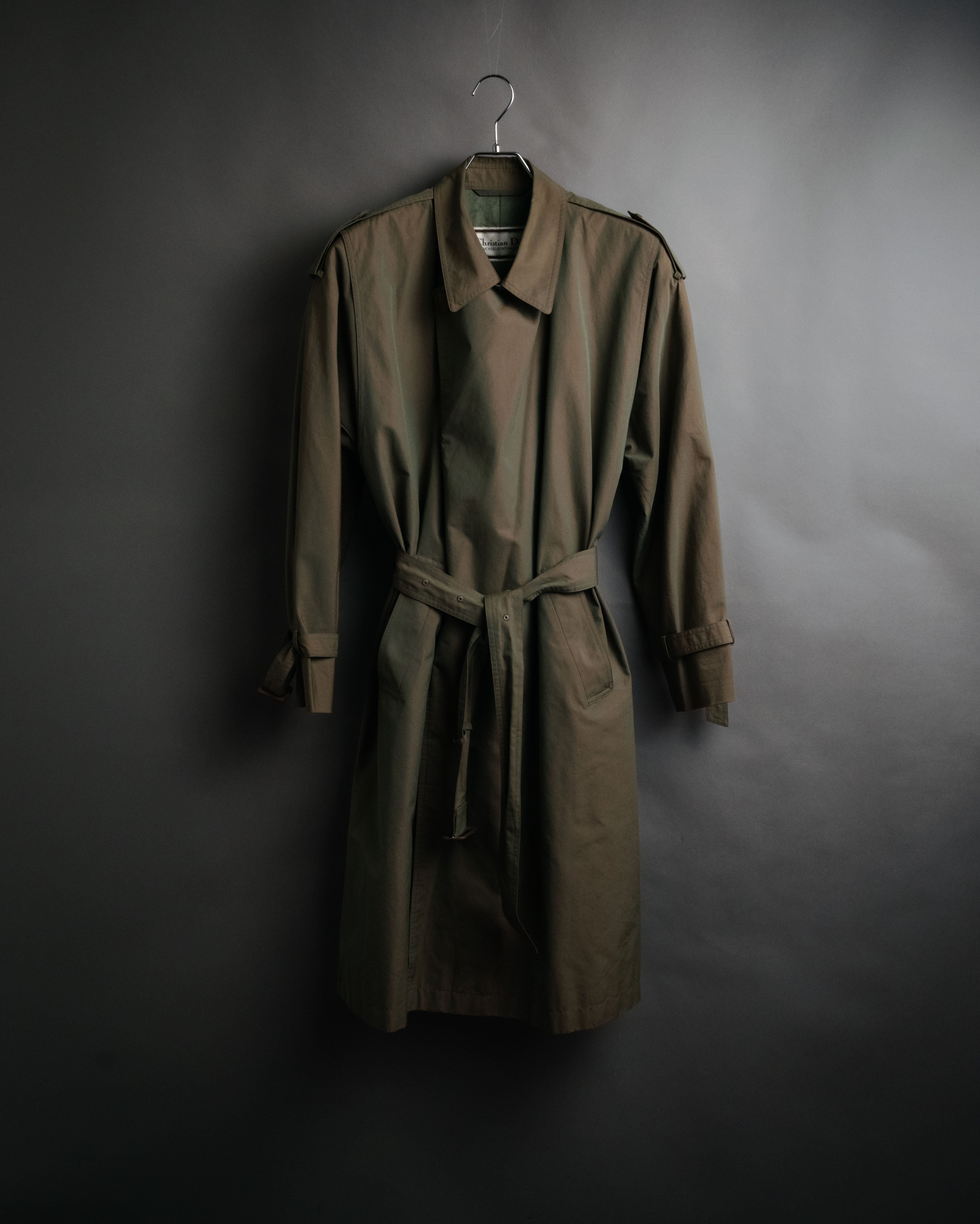 “Christian Dior” 80’s-90’s Iridescent belted trench coat