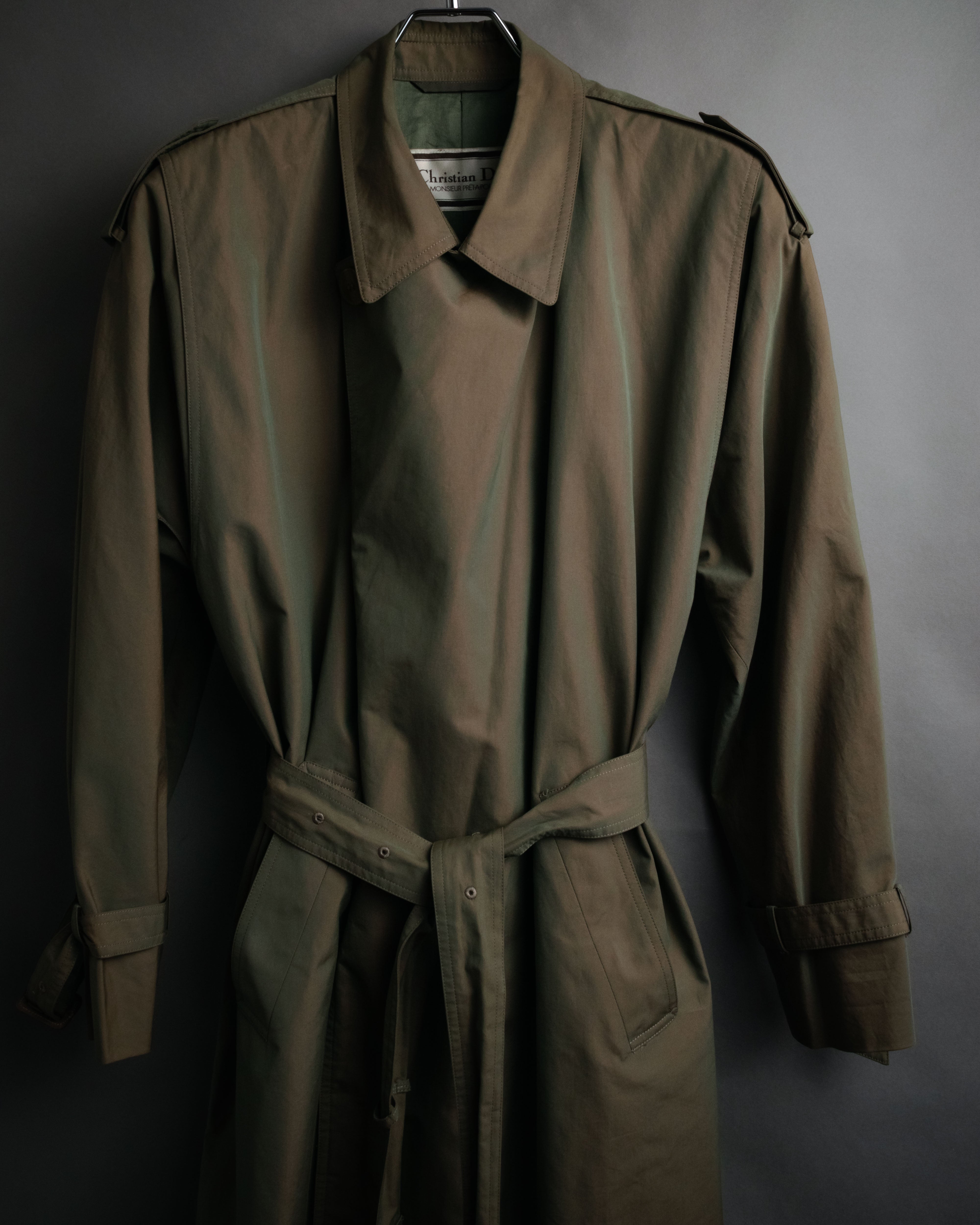 Christian Dior” 80's-90's Iridescent belted trench coat – MOOD